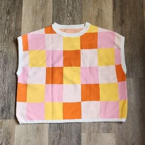 NWOT Colorful Checkered Women's Sweater